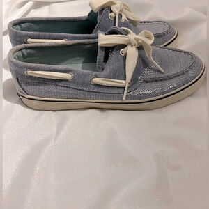 Sperry Bahama blue‎ sequin boat shoes